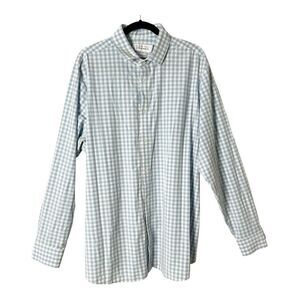 Mizzen + Main Leeward Men’s Light Blue Gingham Standard Fit Dress Shirt Size XXL